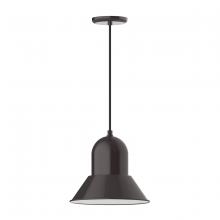 Montclair Light Works PEB123-51-C02 - 12" Prima shade, pendant with black solid fabric cord and canopy, Architectural Bronze