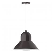 Montclair Light Works PEB125-51-C02 - 16" Prima shade, pendant with black solid fabric cord and canopy, Architectural Bronze