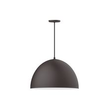 Montclair Light Works PEB213-57-44-C11-L14 - 22" XL Choices Deep Dome Shade, medium base, Gray & Yellow Dot Fabric Cord w/ canopy, Bronze Mat