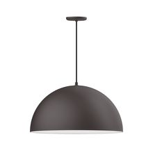 Montclair Light Works PEB229-57-44-C11 - 24" XL Choices Shallow Dome Shade, medium base, Gray & Yellow Dot Fabric Cord w/ canopy