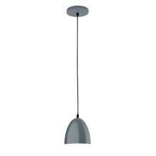 Montclair Light Works PEB417-40 - 6" Jill shade, black cord with canopy, Slate Gray