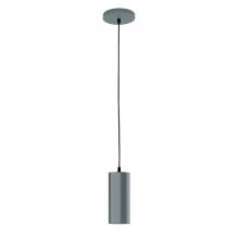 Montclair Light Works PEB418-40-C23 - 3.5" Jordan shade, red and white zig zag fabric cord with canopy, Slate Gray