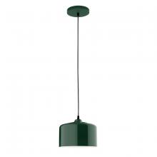 Montclair Light Works PEB419-42-C12 - 8.5" Julia shade, gray solid fabric cord with canopy, Forest Green