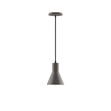 Montclair Light Works PEB436-57-C25 - 6" Flare Pendant, polished copper fabric cord with canopy, Bronze Matte