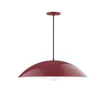 Montclair Light Works PEB439-G15-55-C11 - 24" Plateau Pendant w/ 6" white opal glass globe, Gray & Yellow Dot Fabric Cord w/ canopy, B