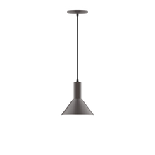 Montclair Light Works PEBX451-57-C26 - 8" Chase Pendant, ivory fabric cord with canopy, Bronze Matte