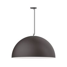Montclair Light Works PEG231-57-44-C11 - 36" XL Choices Shallow Dome Shade, medium base, SS cable, Gray & Yellow Dot Fabric Cord w/ canop