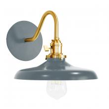 Montclair Light Works SCL401-40-91 - Uno 10" wall sconce,  Slate Gray with Brushed Brass hardware