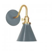 Montclair Light Works SCL405-40-91 - Uno 6" wall sconce,  Slate Gray with Brushed Brass hardware