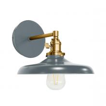 Montclair Light Works SCM401-40-91 - Uno 10" wall sconce,  Slate Gray with Brushed Brass hardware