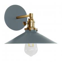Montclair Light Works SCM404-40-91 - Uno 10" wall sconce,  Slate Gray with Brushed Brass hardware