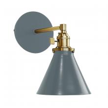 Montclair Light Works SCM405-40-91 - Uno 6" wall sconce,  Slate Gray with Brushed Brass hardware