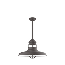 Montclair Light Works STA070-57-H36-G07 - 14.5" Liberty shade, stem mount pendant with canopy, Frosted Glass, Bronze Matte