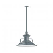 Montclair Light Works STA142-40-H30 - 12" Homestead shade, stem mount pendant with canopy, Slate Gray