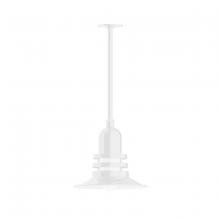 Montclair Light Works STA148-44-H36 - 12" Atomic shade, stem mount pendant with canopy, White