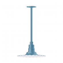 Montclair Light Works STA158-54-H30 - 12" Radial shade, stem mount pendant with canopy, Light Blue