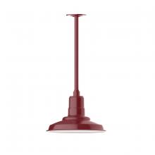 Montclair Light Works STA182-55 - 12" Warehouse shade, stem mount pendant with canopy, Barn Red