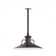 Montclair Light Works STB143-51-T24 - 18" Homestead shade, stem mount pendant with canopy, Architectural Bronze