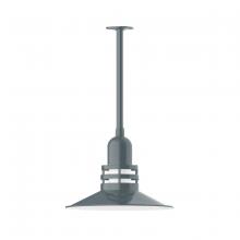 Montclair Light Works STB149-40 - 16" Atomic shade, stem mount pendant with canopy, Slate Gray
