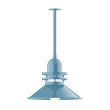 Montclair Light Works STB151-54-T24-G07 - 18" Atomic shade, stem mount pendant with canopy, Frosted Glass, Light Blue