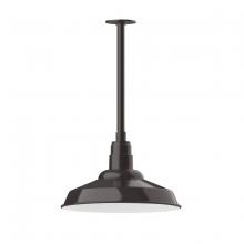 Montclair Light Works STB184-51-T30-W16 - 16" Warehouse shade, stem mount pendant with wire grill, Architectural Bronze