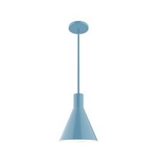 Montclair Light Works STG416-54-L10 - 8" Jerome LED Stem Hung Pendant, Light Blue