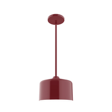 Montclair Light Works STG419-55-L10 - 8.5" Julia LED Stem Hung Pendant, Barn Red