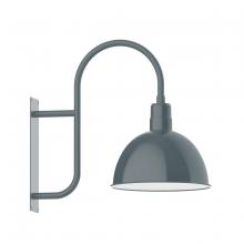 Montclair Light Works WMF117-40 - 16" Deep Bowl shade, wall mount light, Slate Gray