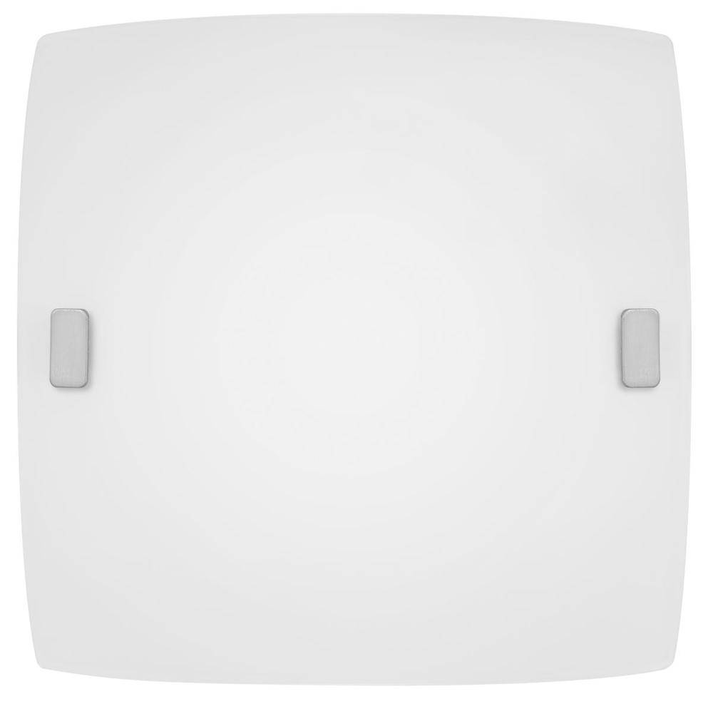 1 LT Square Ceiling Light w/ Matte Nickel Finish & Satin Glass