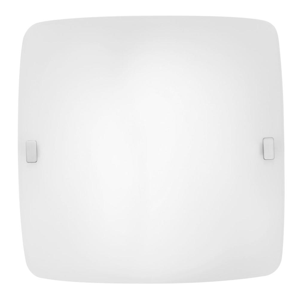 1 LT Square Ceiling Light w/ Matte Nickel Finish & Satin Glass