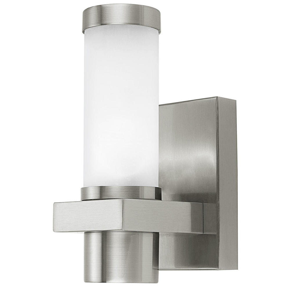 1 LT Outdoor Wall Light w/ Matte Nickel Finish & Opal Frosted Glass