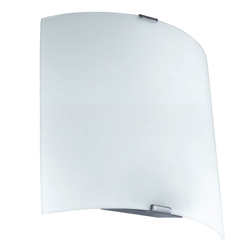 1 LT Integrated LED Wall Light w/ Silver Finish & White Glass Shade