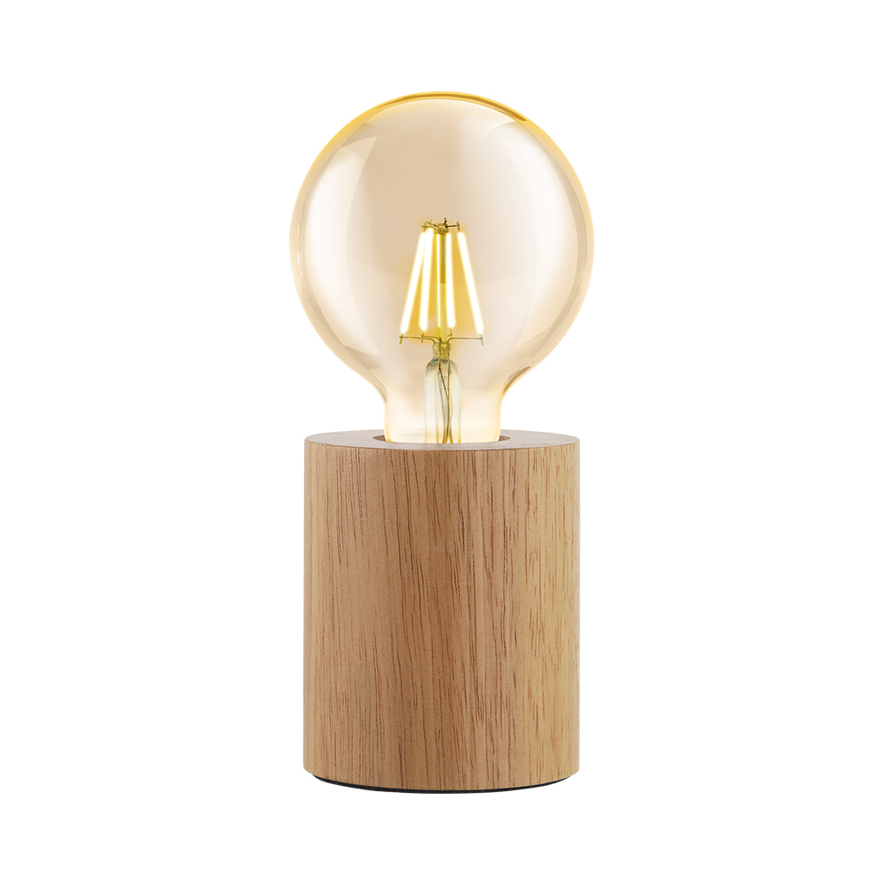 1 LT Open Bulb Table Lamp w/ Natural Wood Finish