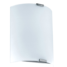 Eglo 94598A - 1 LT Integrated LED Wall Light w/ Silver Finish & White Glass Shade