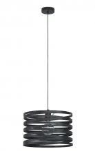 Eglo 99345A - 1 LT Pendant w/ Black Finish & Black Metal Spiral Shade