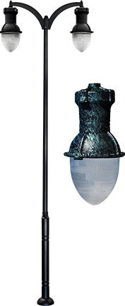DROP LIGHT POST LIGHT FIX 2 X 70W HPS 120V