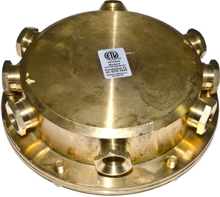 SOLID BRASS UNDERWATER CONNECTION BOX 7 LIGHT