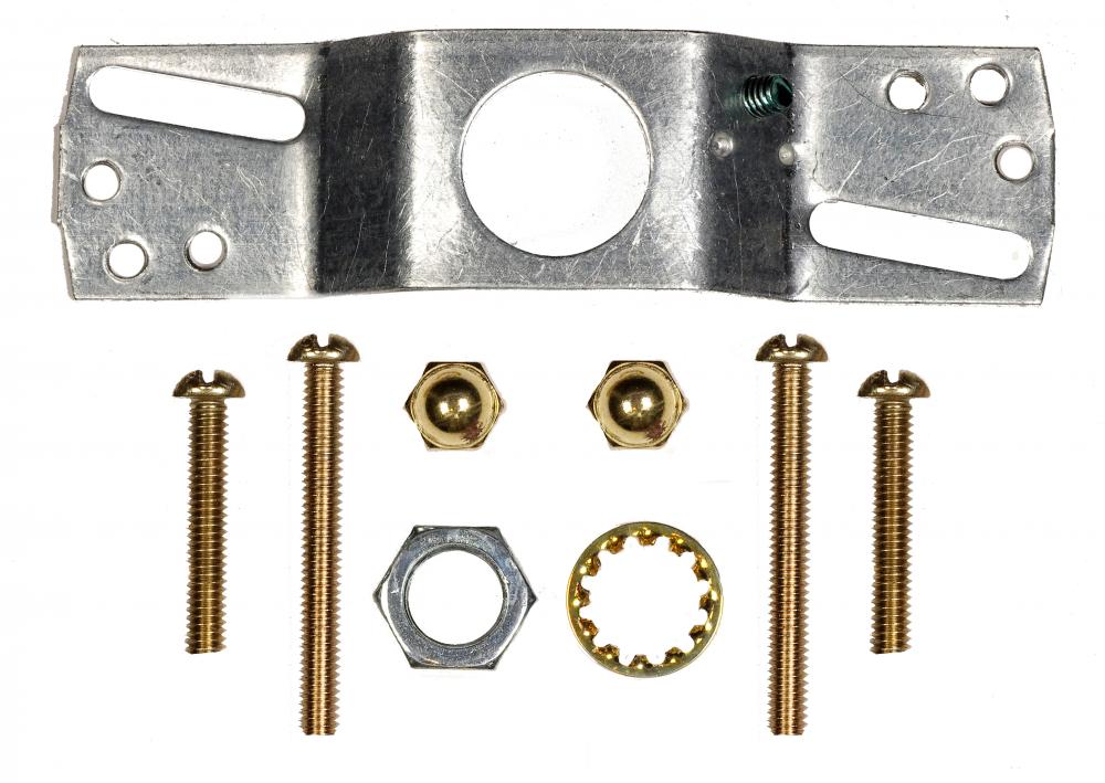 Smooth Canopy Kit And Matching Hardware; Brass Finish; 5" Diameter; 7/16" Center Hole;