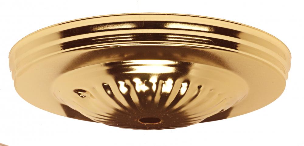 Ribbed Canopy Kit And Matching Hardware; Brass Finish; 5" Diameter; 7/16" Center Hole;