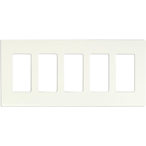 Wallplate For Dimmers And Sensors; 5-Gang; White Finish; Lutron