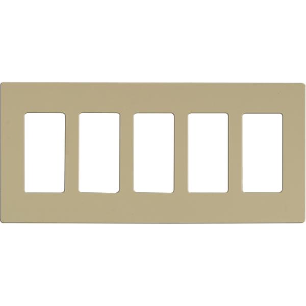 Wallplate For Dimmers And Sensors; 5-Gang; Ivory Finish; Lutron