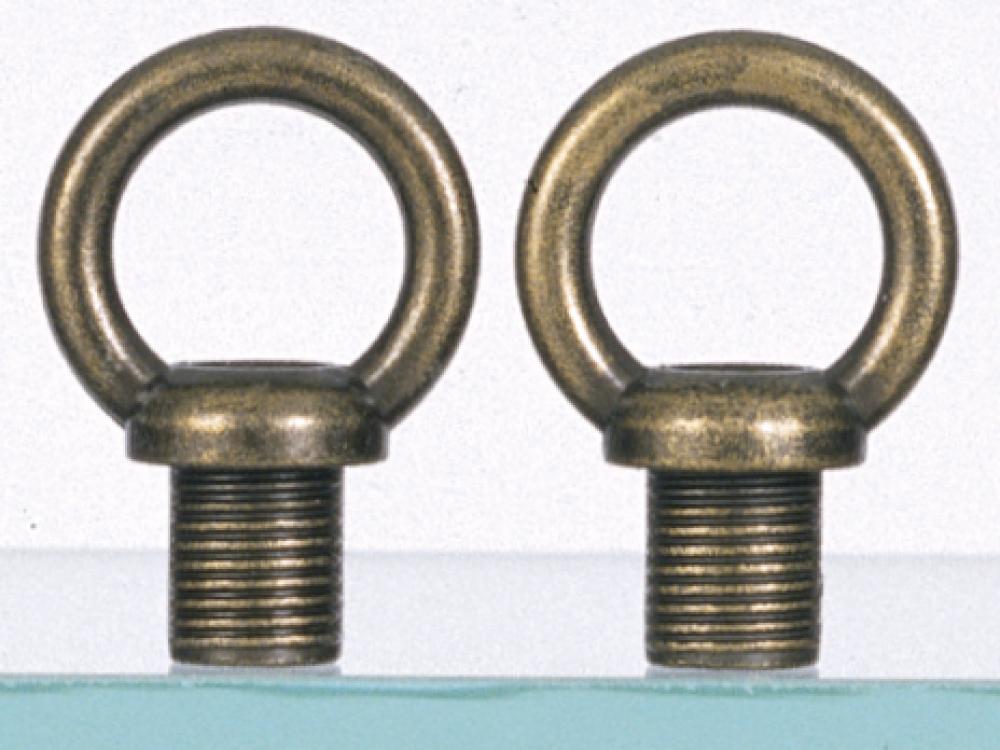 2 Male Loops; Antique Brass Finish