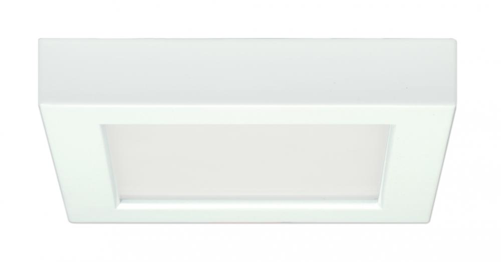 10.5 watt; 5.5" Flush Mount LED Fixture; 2700K; Square Shape; White Finish; 120 volts