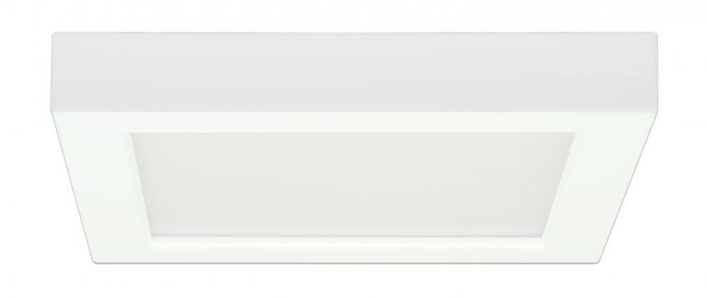 13.5 watt; 7" Flush Mount LED Fixture; 2700K; Square Shape; White Finish; 120 volts