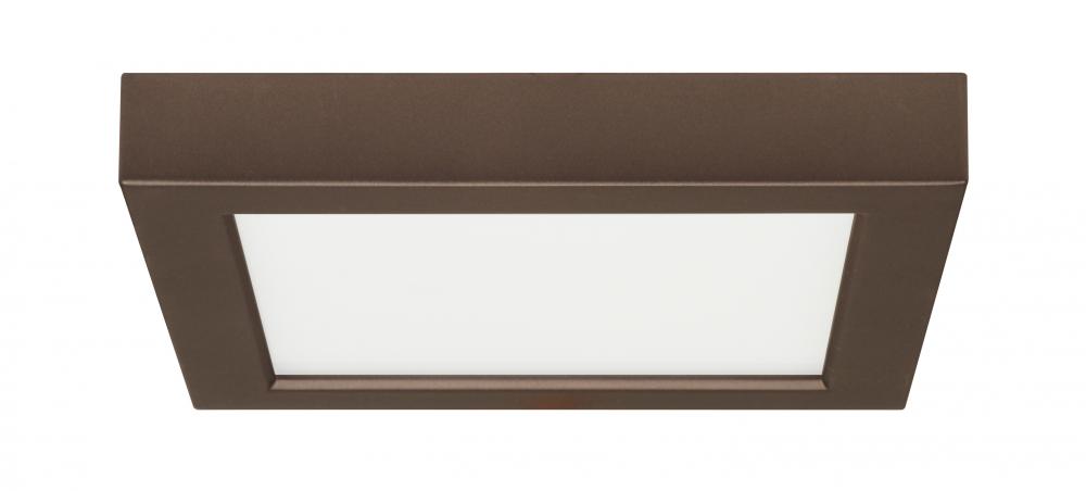 13.5 watt; 7" Flush Mount LED Fixture; 2700K; Square Shape; Bronze Finish; 120 volts