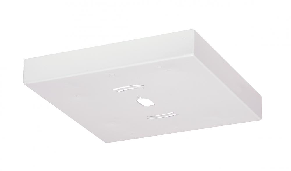 Battery Backup Module Housing; Only For Flush Mount LED Fixture; 7" Square; White Finish