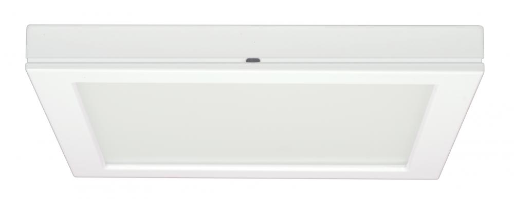18.5 watt; 9" Flush Mount LED Fixture; 3000K; Square Shape; White Finish; 120 volts