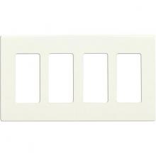 Satco Products Inc. 96/421 - Wallplate For Dimmers And Sensors; 4-Gang; White Finish; Lutron