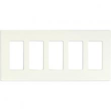 Satco Products Inc. 96/521 - Wallplate For Dimmers And Sensors; 5-Gang; White Finish; Lutron