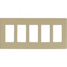 Satco Products Inc. 96/522 - Wallplate For Dimmers And Sensors; 5-Gang; Ivory Finish; Lutron